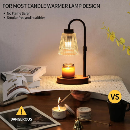 Candle Warmer Lamp with Timer and Dimmer,Electric Gold Light Gifts for Women Melt Wax Warmer Lamp with 2 Bulbs for Candle Jars House Warming New Home Decor Bedroom