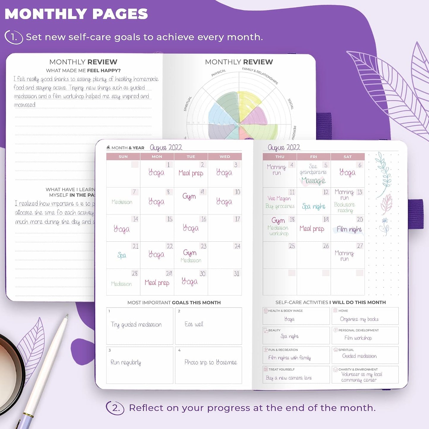 Clever Fox Self-Care Journal for Women, Daily Planner 5.8x8.3 Aquamarine | 3-month mental health journal, habit tracker, wellness journaling supplies for women & teen girls, gratitude & mood log
