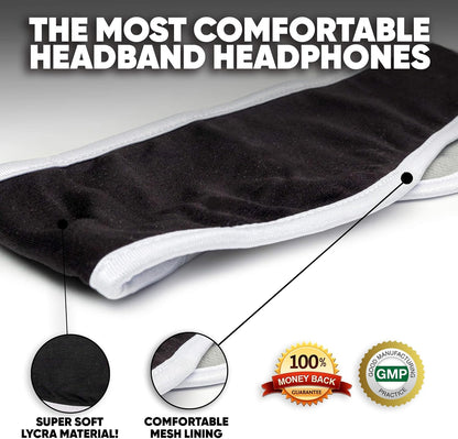 CozyPhones Sleep Headphones - Over Ear Headphones from Ultra Thin Cool Mesh Wired for Side Sleepers, Meditation, Running, Laptop, and Phone - White