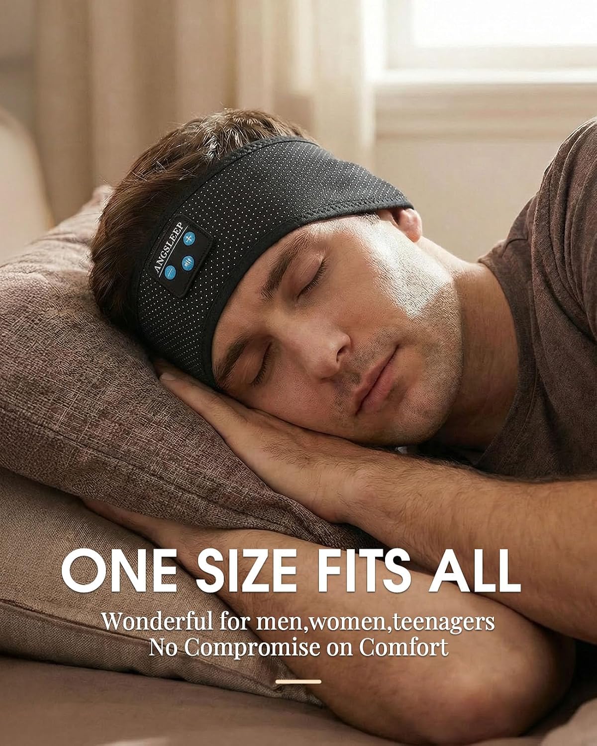 Sleep Headphones Bluetooth 5.4 Headband, Wireless Sleep Headphones with Ultra-Thin Stereo Speakers for Side Sleepers, Breathable & Soft Sports Headband for Running Exercise, Yoga, Travel
