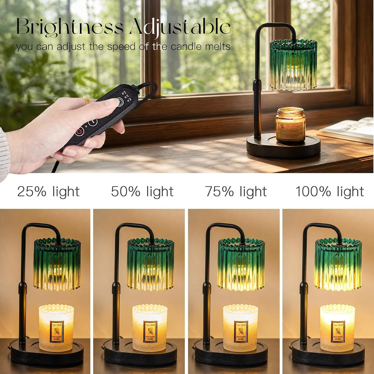 Candeldo Candle Warmer Lamp with Timer: Black Wax Melt Warmer