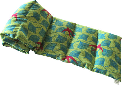 Microwavable LOVEwrap Neck & Shoulder wrap - Unscented 6 x 24 - Flax Seed - Soothes Muscle Ache Pain Relief - Natural Soft Cotton - Warming Muscle Relaxation- Flowers Black