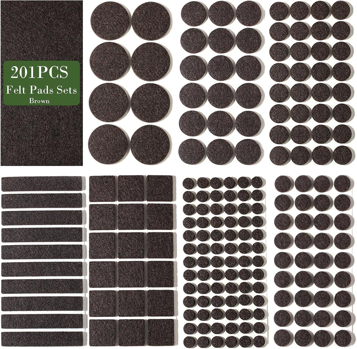 Fursafe&Q Felt Furniture Pads, Furniture Felt Pads for Hardwood Floors -Self Adhesive Chair Leg Floor Protectors, Protect Your Floors from Nicks, Bumps and Scratch,96 Pcs Round Cabinet Door Bumper
