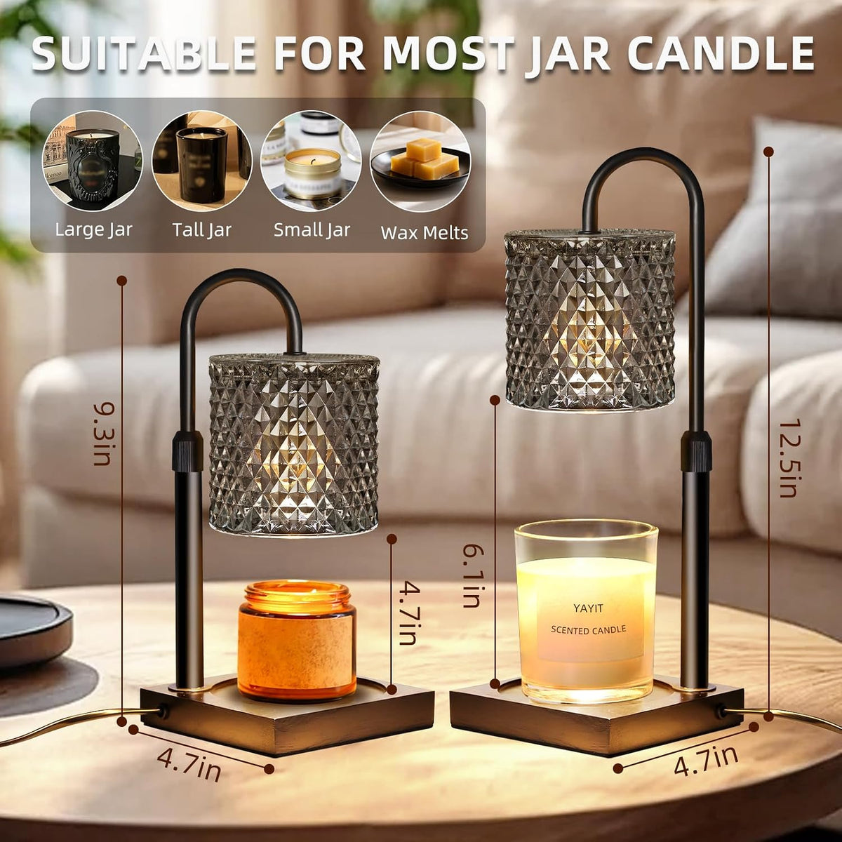 Candle Warmer Lamp with Timer Dimmer, Home Decor for Women Birthday
