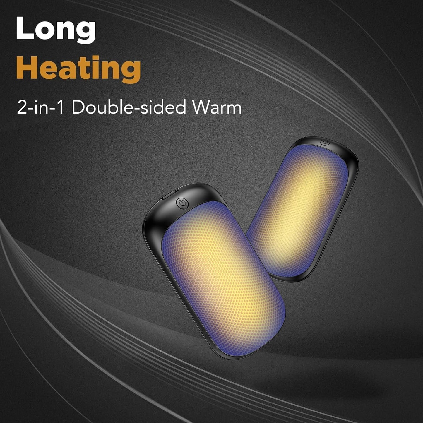 Lerat 2 Pack Hand Warmers Rechargeable, Portable Electric Hand Warmers Reusable, Portable Pocket Heater, Gifts for Men Women Kids, Hunting, Golf, Camping Accessories