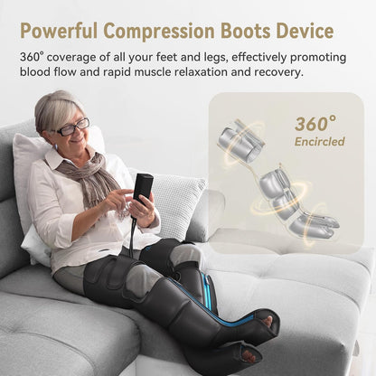 FIT KING Leg Compression Massager with Heat for Circulation and Pain Relief
