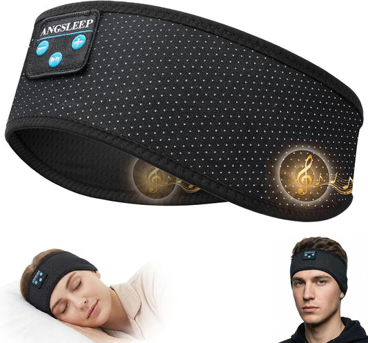 Sleep Headphones Bluetooth 5.4 Headband, Wireless Sleep Headphones with Ultra-Thin Stereo Speakers for Side Sleepers, Breathable & Soft Sports Headband for Running Exercise, Yoga, Travel