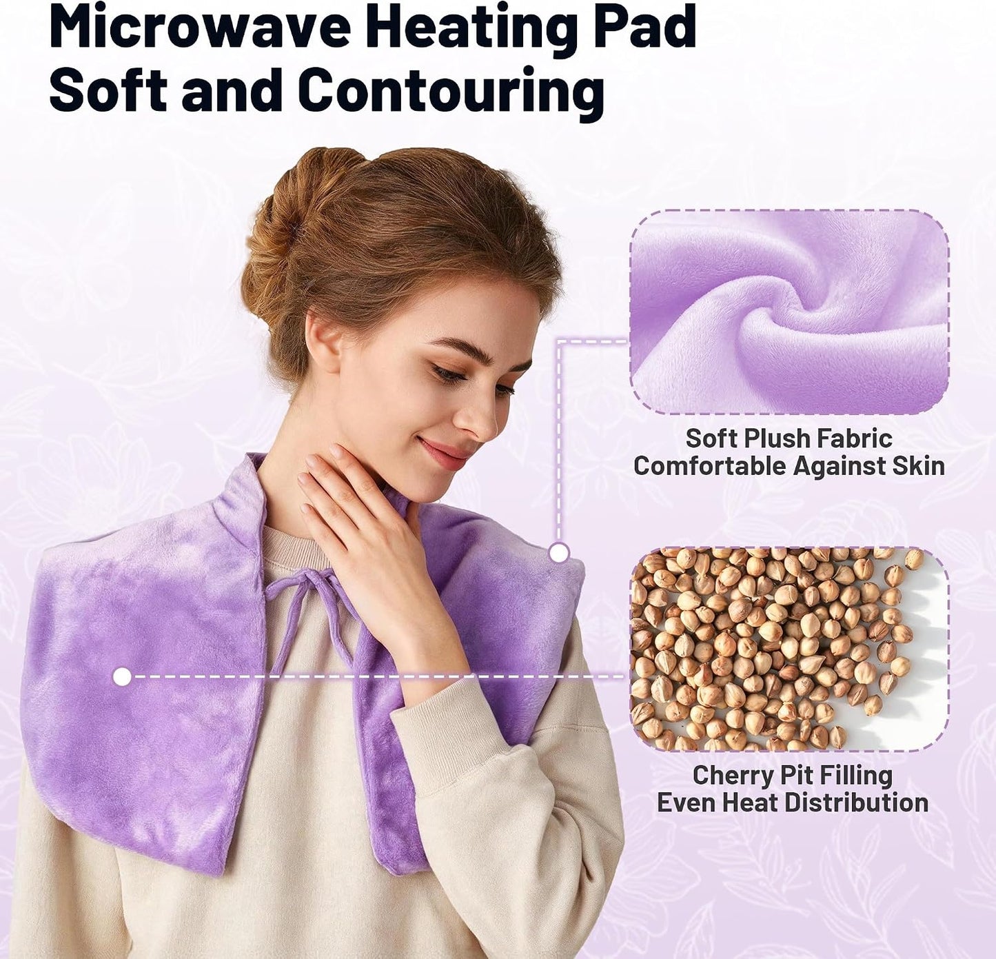 Microwavable Neck Heating Pad for Shoulders, Back and Chest | Warm & Cooling Plush Shoulder Weighted Heating Pad, Adjustable Comfort Fit For Women And Men For Home & Office