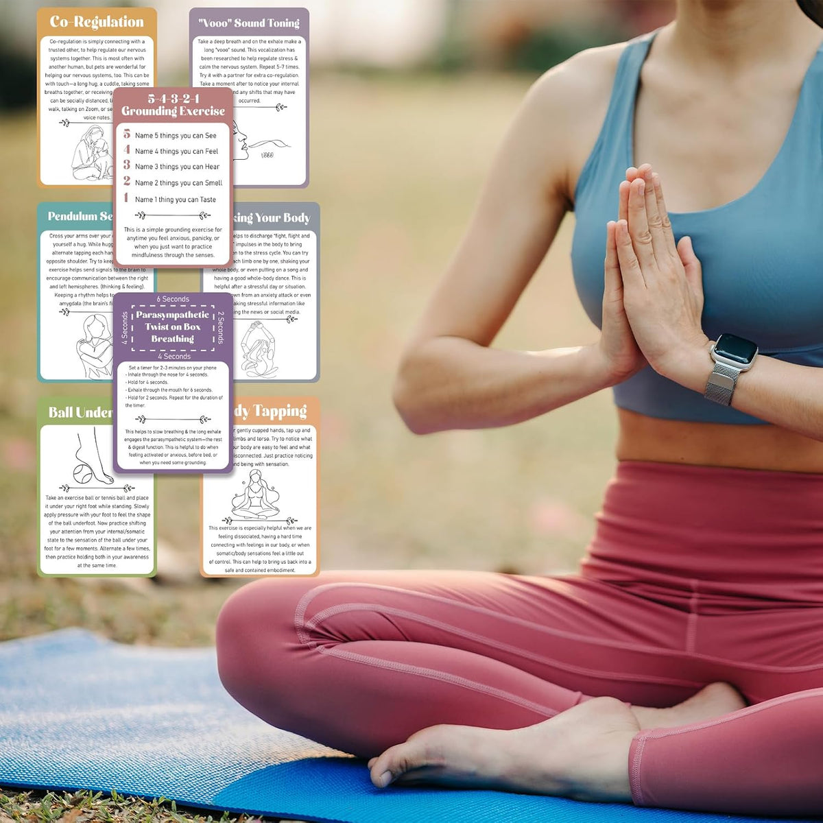 32 Pcs Somatic Therapy Exercise Cards 5.9 x 4 Inches Mindfulness Cards Coping Skills for Nervous System Regulation, Relieve Anxiety, Reconnect with Your Body, and Find Comfort