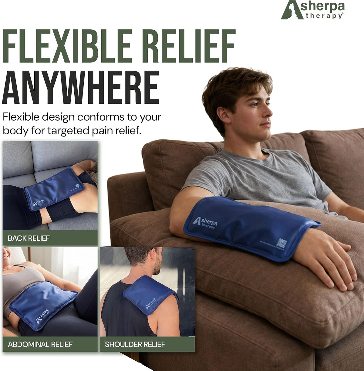 Medium Flexible Gel Ice Packs Reusable - Hot and Cold Soft Ice Packs for Injuries Reusable for Ankle, Arm, Foot, Leg, Back Pain Relief - 8" x 12" - Purple