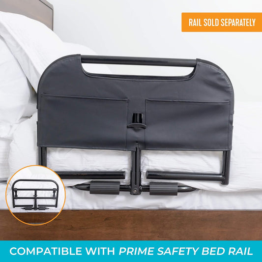 Stander Large Pouch Accessory, Bedside Storage Caddy with Compartments for Easy Access Storage, 2-Pocket Organizer Pouch, Compatible with the Stander Prime Safety Bed Rail (Rail not included)