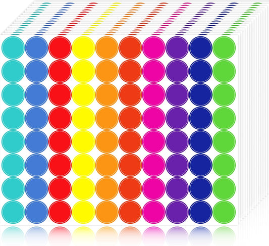 4000 Pcs Color Dot Stickers - 3/4" Round Coded Labels for Organization in Office, Classroom, or Home Teaching Events, Garage Sales & More- Polka Dot Label Stickers.