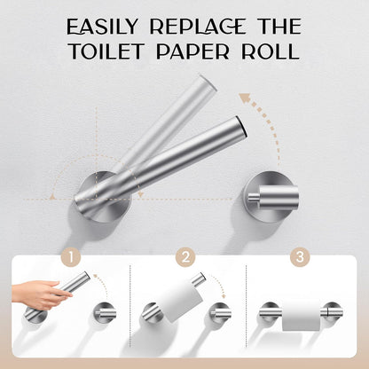 Day Moon™ - Toilet Paper Holder with Shelf - Modern Roll Holder for Bathroom - 1 Pack - Wall Mount - with Storage, Gold