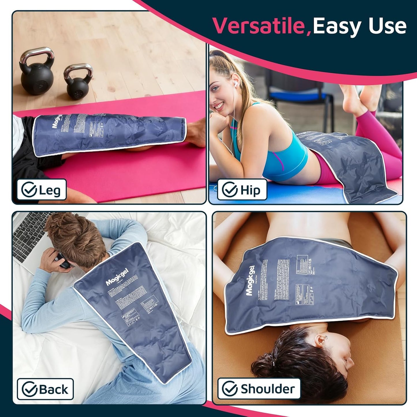 Magic Gel Leg Ice Pack - Professional Cold Therapy - Wrap Around Shin Ice Packs - Full Leg Ice Pack Wrap Around Entire Leg - Cool Down Your Legs Shins Hamstrings - Ice Packs Sleeve