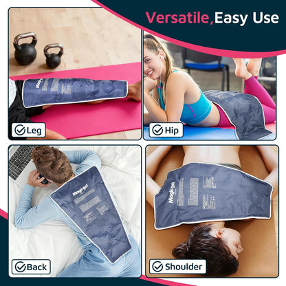 Magic Gel Leg Ice Pack - Professional Cold Therapy - Wrap Around Shin Ice Packs - Full Leg Ice Pack Wrap Around Entire Leg - Cool Down Your Legs Shins Hamstrings - Ice Packs Sleeve