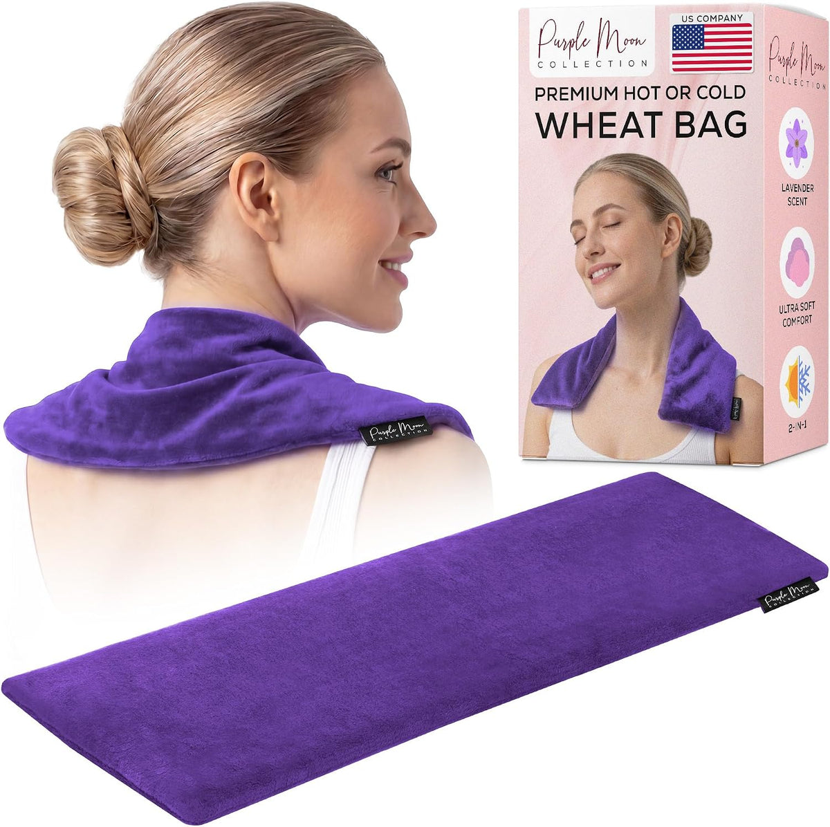 Microwavable Heating Pad for Pain Relief, Reusable Hot/Cold Therapy Bag