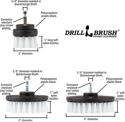Ultra Stiff Drill Powered Cleaning Brush Set - BBQ Grill Brush - No Wires | Heavy Duty Industrial Stripping - Cordless Drill Power Scrubber Grill Brush for Household Cleaning Supplies - Rust Remover
