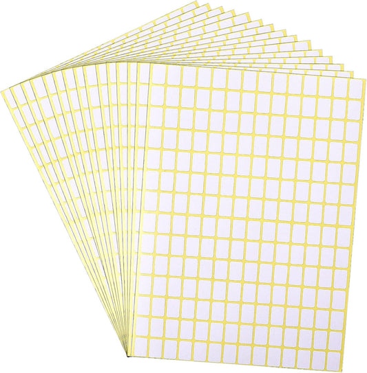 Matte Small White Labels Stickers Blank Labels Removable Price Tags Labels Stickers for Jars Boxes File Folders Envelopes School Office Kitchen (13 X 9 mm)