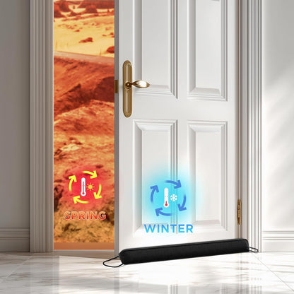 Door Draft Stopper, Removable Washable Cover, 38", Gray | Weighted Gap Filler, Blocks Hot and Cold Air, All-Season Seal, Easy Install, Noise & Wind Blocker, Home Essentials