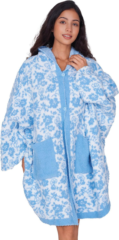 WDCOZY Wearable Blanket Hoodie Poncho Throw Comfy Soft Warm Cape Shawl Cozy Cloak Wrap Hooded with Sleeves For Women Adults