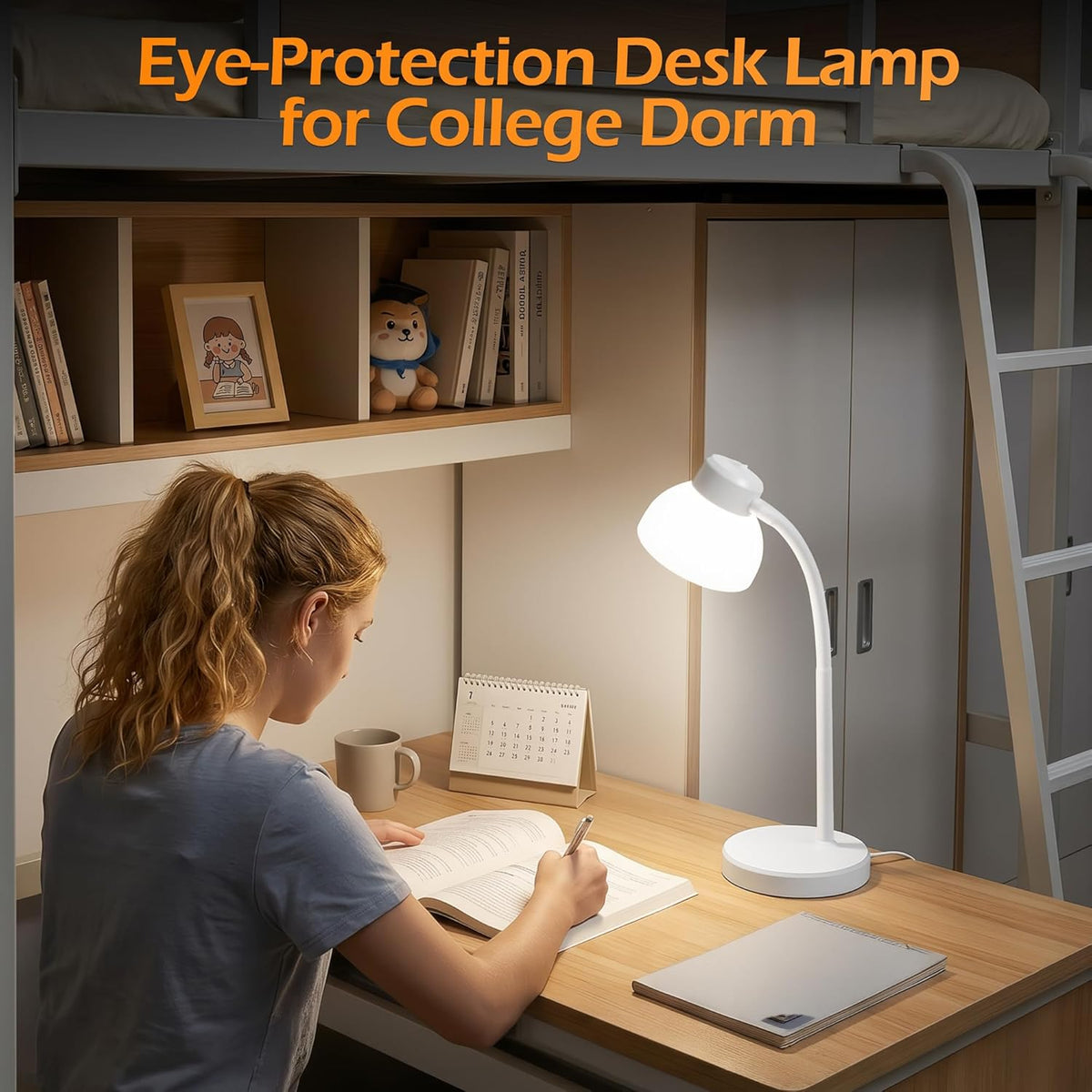 Desk Lamps for Home Office,Small LED Reading Lamp,5000K Eye-Care Desk Light
