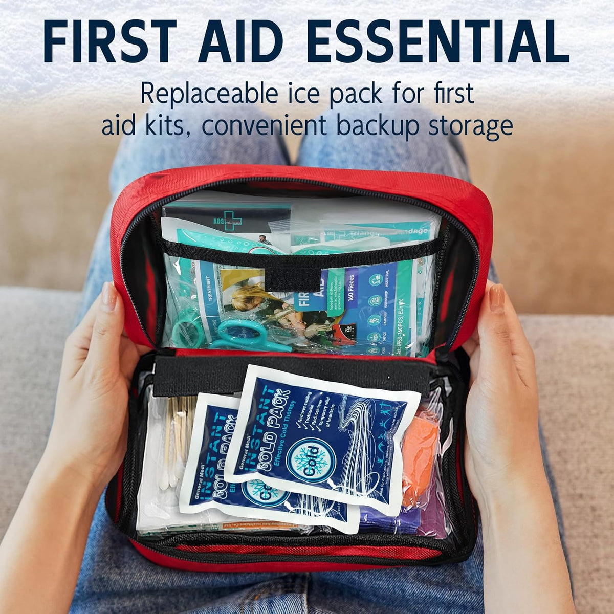 General Medi Instant Ice Cold Pack (4”x 5.5”) – 25 Packs Disposable Cold Therapy Ice Packs for Pain Relief, Swelling, Inflammation, Sprains, Toothache – for Athletes & Outdoor Activities