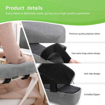 LargeLeaf Extra Thick 2 inches Chair with Memory Foam Armrest Pads 2-Piece
