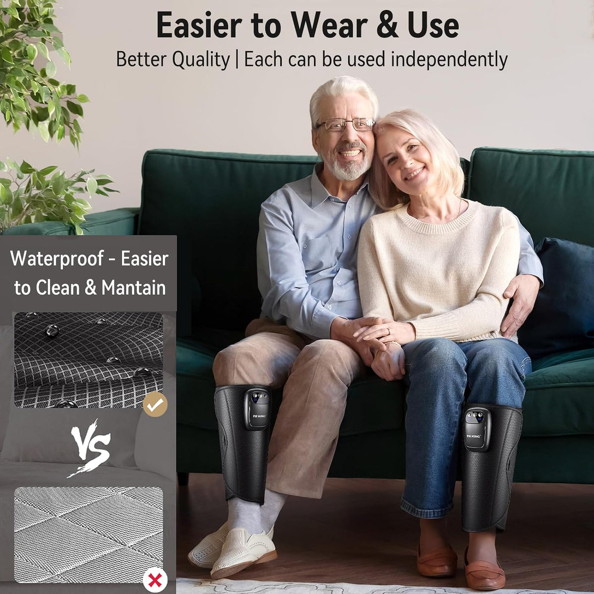 FIT KING Cordless Calf Compression Massager for Circulation and Pain Relief