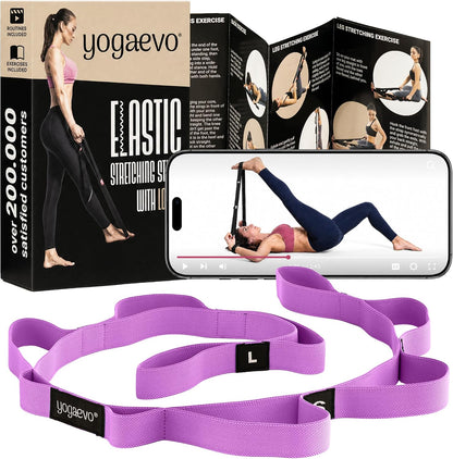 Yogaevo Elastic Stretching Strap With Loops For Physical Therapy