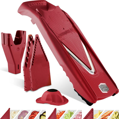 Mandoline Food Slicer Börner V5 (Starter Set) by Reston Lloyd • V-Slicer with Food Holder • Made in Germany • Fruit & Vegetable Chopper • Multiple Settings • Color: White
