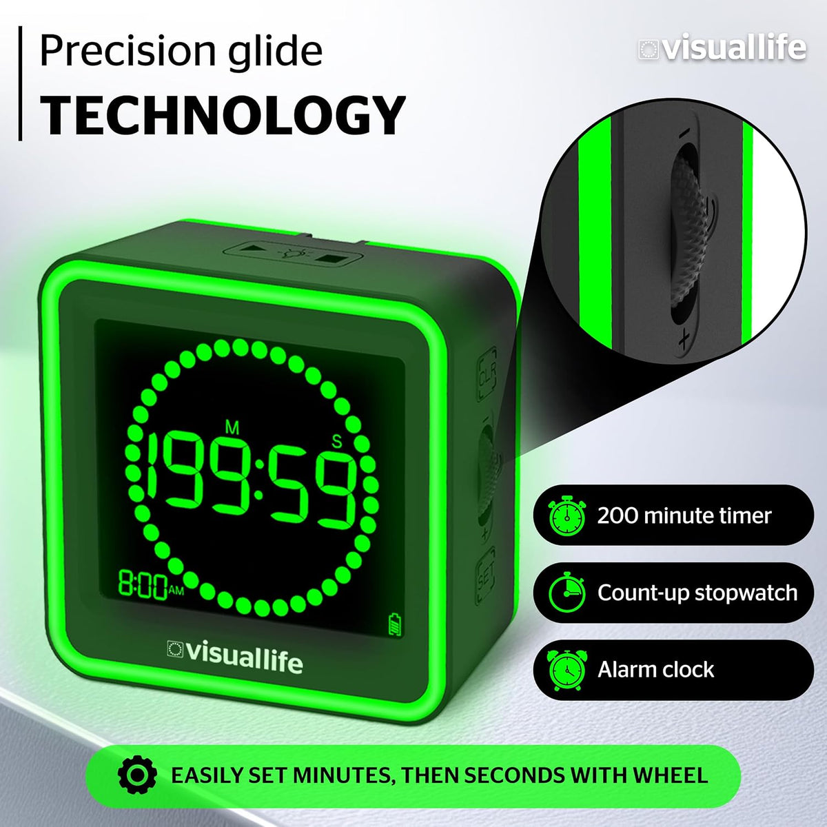 Visual Life Timer for Kids, Adults, ADHD, Autism & Dyslexia - New Timed Color Cues Anchor Focus, Track Progress & Guide Transitions - for Home, Teacher Classrooms, Homeschool, Business & Groups