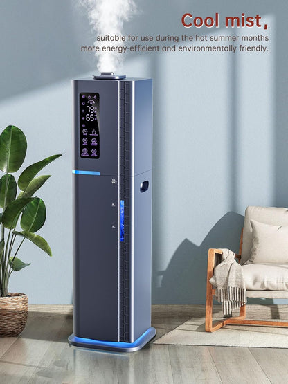 2.64Gal Humidifiers for Bedroom Large Room, Warm and Cool Mist up to 500ft², Top Fill Diffuser Ambient Light, 3 Mist Modes, 24H Timer, 35dB Quiet Humidifier for Home Office Plants