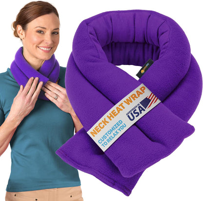 SunnyBay Microwavable Heating Pad for Neck and Shoulder, Heated Neck Wrap, Microwave Heat Pad, Weighted Beanbag Moist Hot or Cold Compress, 2.2 lbs, 26x4 Inches, Buffalo