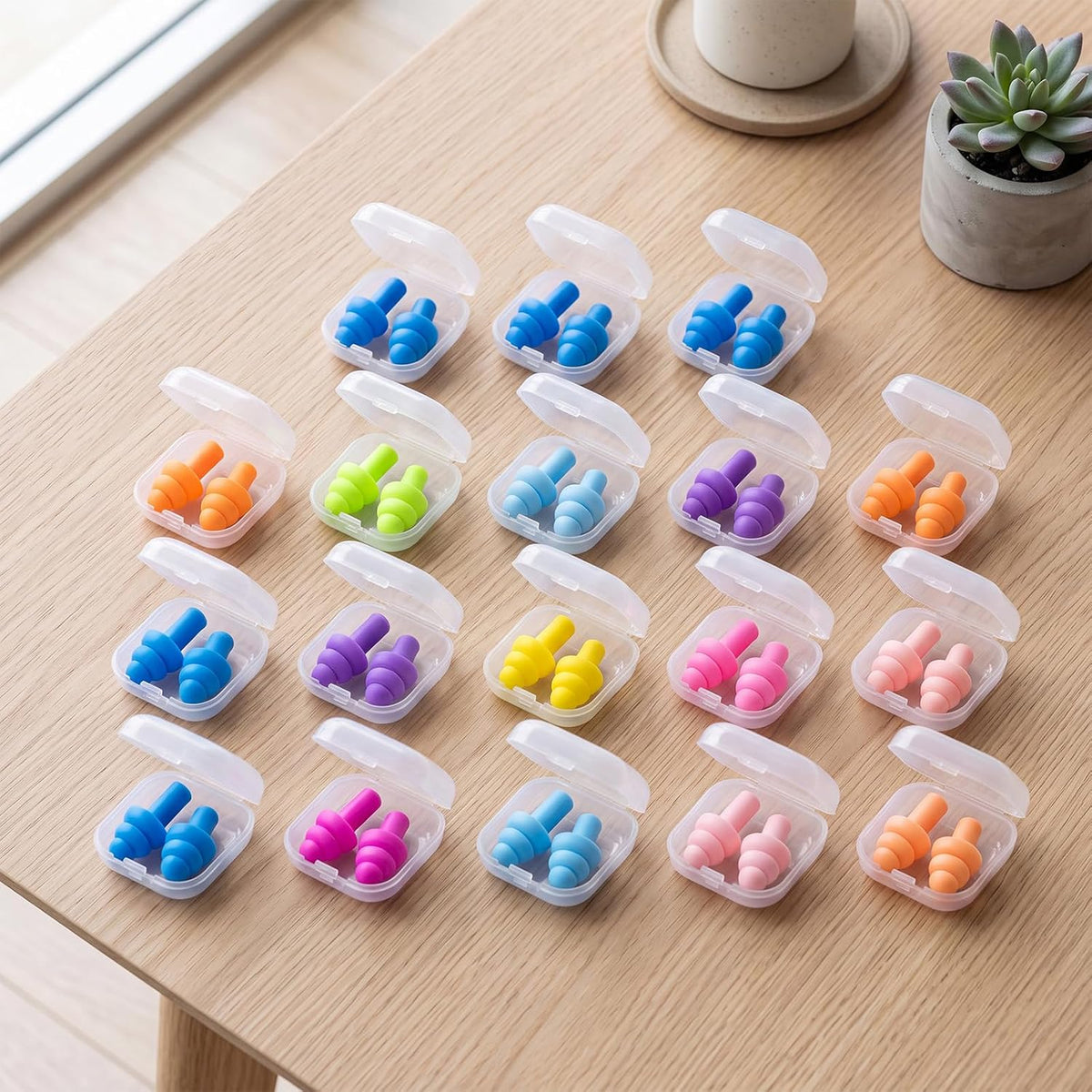 24 Pairs Black Ear Plugs Bulk NRR 29dB Reusable Silicone Ear Plugs with Plastic Cases Soft Foam Plug for Sleeping Noise Cancelling Concerts Shooting Swimming Noise Reduction