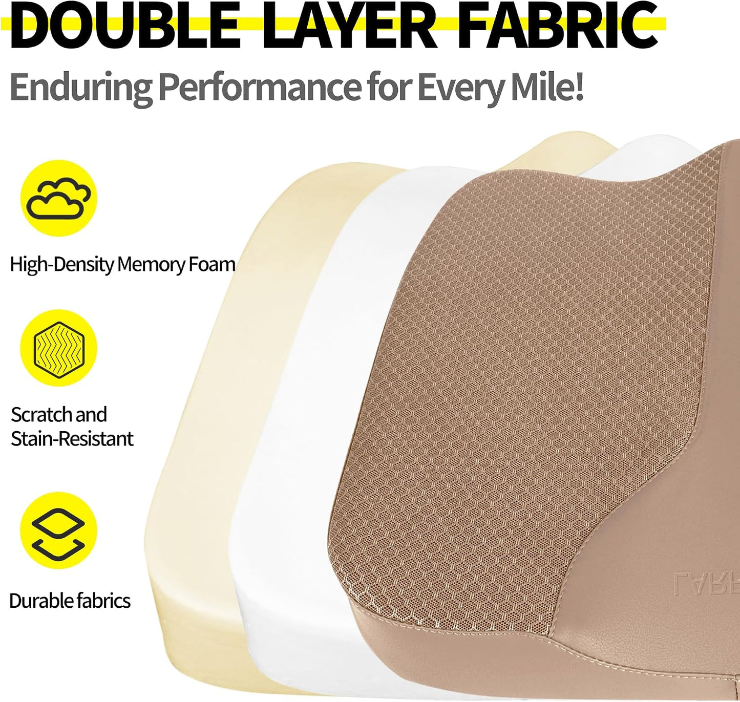 Car Seat Cushion - Comfort Memory Foam Seat Cushion for Car Seat Driver, Tailbone (Coccyx) Pain Relief, Car Seat Cushions for Driving (Gray)