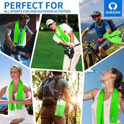 Sukeen Cooling Towels 6 Pack (40"x12"), Cooling Neck Wraps, Ice Towels, Microfiber Breathable Cooling Towel for Hot Weather, Sweat Towel for Gym, Sport, Running, Golf, Workout, Camping, Fitness