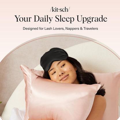 Kitsch Contour Satin Sleep Mask | Eye Masks for Sleep - Blush | Softer Than Silk Sleep Mask, Blindfold Sleep Masks for Women & Men, No Eye Pressure, Lightweight Eye Mask, Travel Essentials