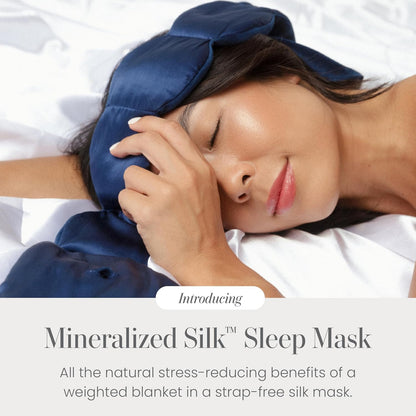 Nodpod Mineralized Silk Gentle Pressure Sleep Mask - Strap-Free, Light-Blocking Design for Sleep, Travel & Relaxation - Weighted Eye Pillow, Machine Washable (Willow)