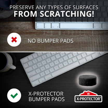 Cabinet Door Bumpers X-Protector 100 PCS – Small Felt Pads 3/8” (Brown) | Ideal Felt Bumpers – Self-Adhesive Thick Felt Dots – Bumper Pads to Protect Glass & Other Surfaces!