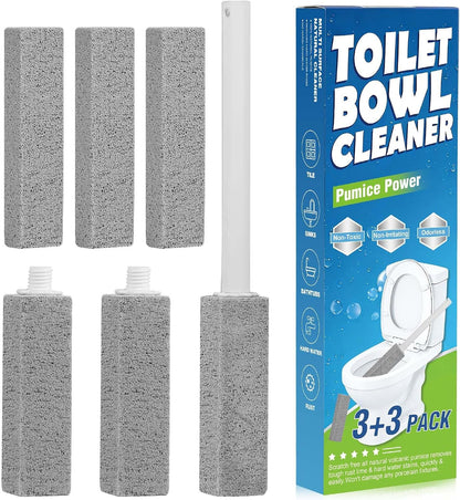 6 Packs Pumice Stone Toilet Bowl Cleaner, Pumice Stone for Cleaning, Powerfully Cleans Hard Water Rings, for Cleaning Toilets, Bathtubs, Grills, Swimming Pools, Sinks
