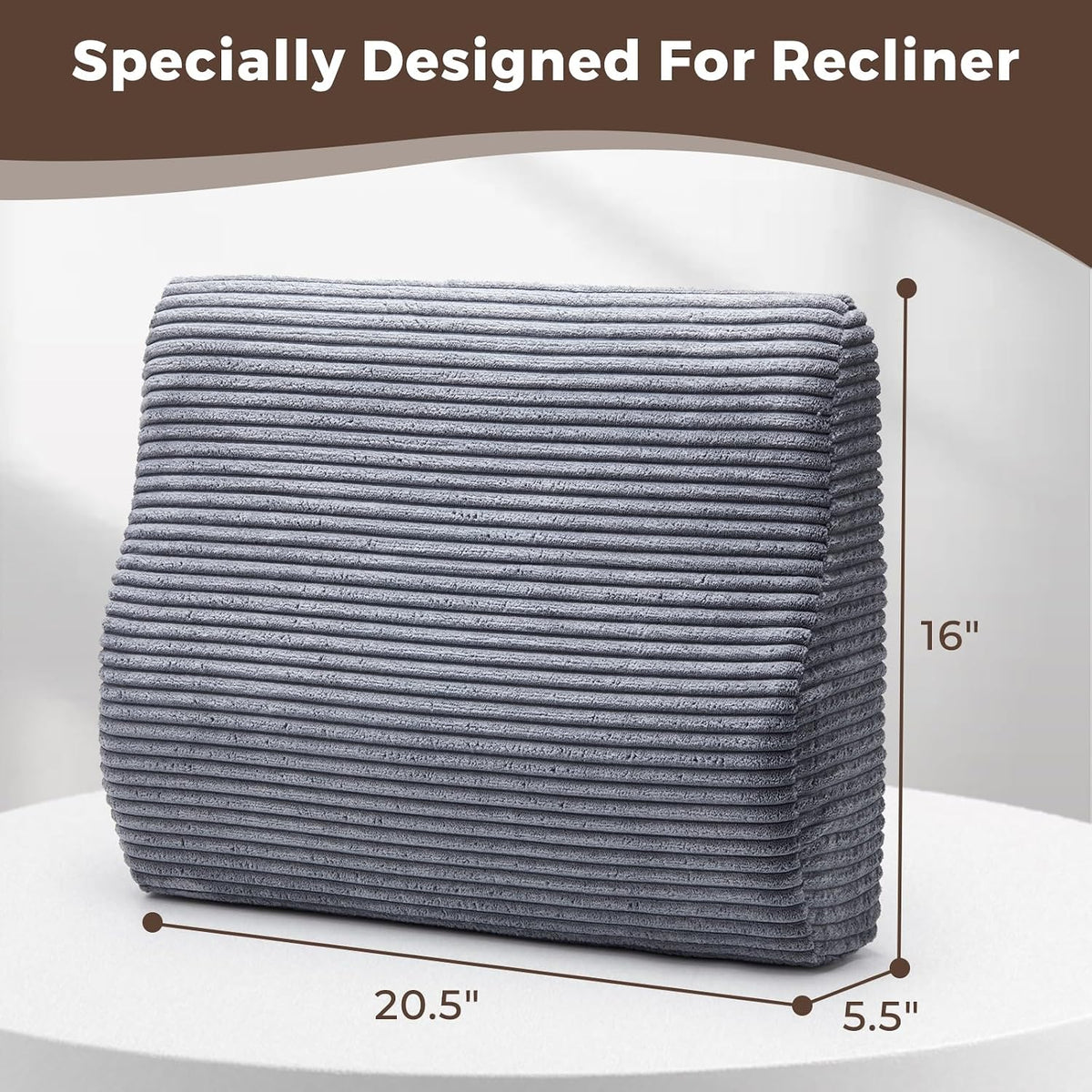 Lumbar Support Pillow for Recliner Chair/Accent Chair/Couch, Washable Cover