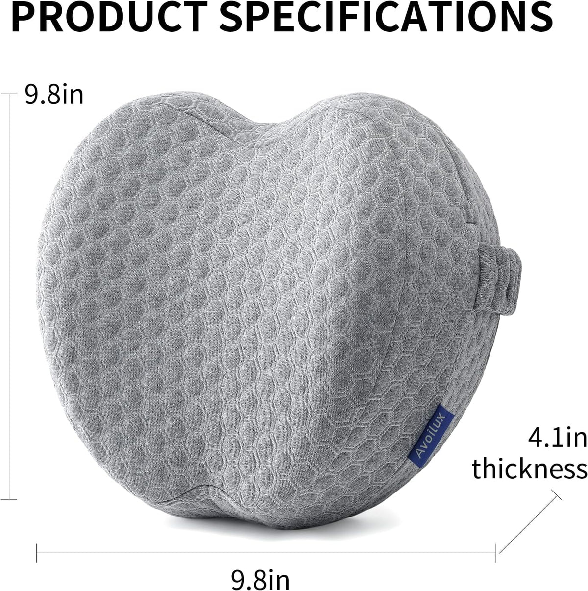 Side Sleeper Heart-Shaped Knee Pillow, Memory Foam Leg Positioning Pillow, Ergonomic Design, Perfect for Side Sleepers and Pregnant Women, Relieve Body Aches and Pains (Gray)