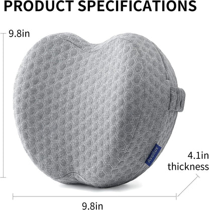 Side Sleeper Heart-Shaped Knee Pillow, Memory Foam Leg Positioning Pillow, Ergonomic Design, Perfect for Side Sleepers and Pregnant Women, Relieve Body Aches and Pains (Gray)