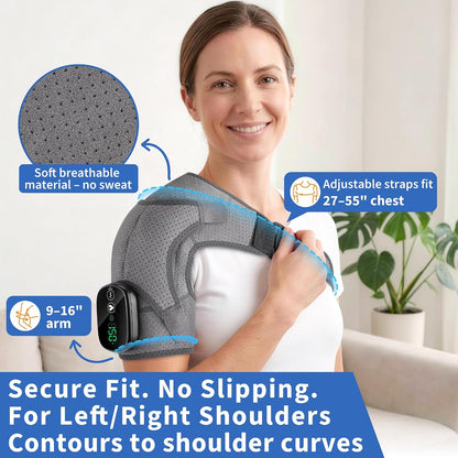 Shoulder Heating Pad Cordless, FSA Eligible Items List Shoulder Massager for Pain Relief Deep Tissue, Heated Shoulder Brace Wrap HSA Approved Products Only