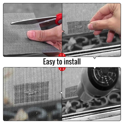 Matenf Window Screen Repair Patches, 4" x 4", 10 PCS, Black | 3-Layer Sticky Mesh Patches, Invisible Budget-Friendly, Tool-Free Waterproof Fix for Screen Tears, Holes and Pet Scratches