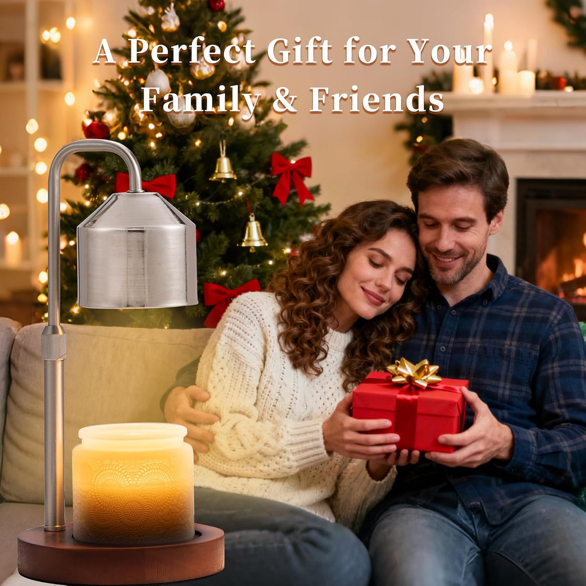 MOAFINA White Candle Warmer Lamp with Timer,Height Adjustable Dimmable