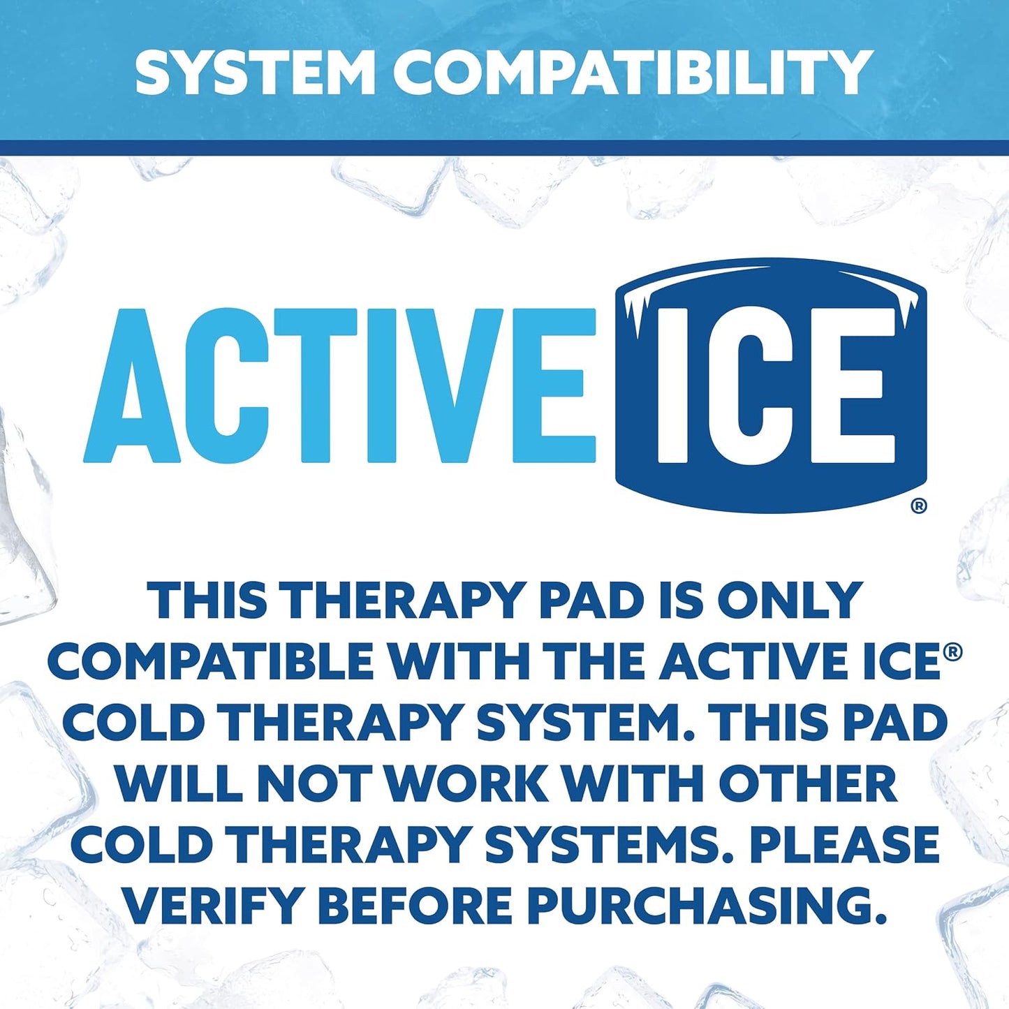 Polar Active Ice® 3 in 1 Knee, Ankle, & Elbow Therapy pad 12.5” x 10.5” with Attached Belts. Use only with The Polar Active Ice #AIS Therapy System.