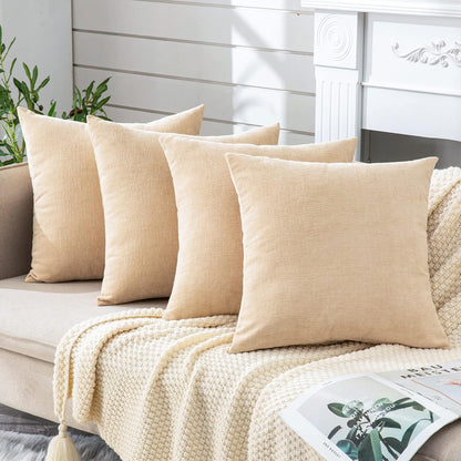 GAWAMAY Lumbar Support Pillow Decorative Rectangle Throw Pillow Covers 12"x20" Inch Set of 2, Soft Chenille Fall Pillowcase for Living Room Bedroom Sofa Couch Cushion Cover Grey 30x50cm (No Insert)