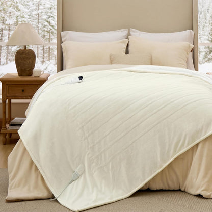 Bedsure Heated Blanket Throw Blanket with Preheat Function - Fast Heating Electric Blanket, Soft Flannel Throw with 6 Time Settings(Up to 10H), 6 Heating Settings, Gifts for Grandma (50"x60", Grey)