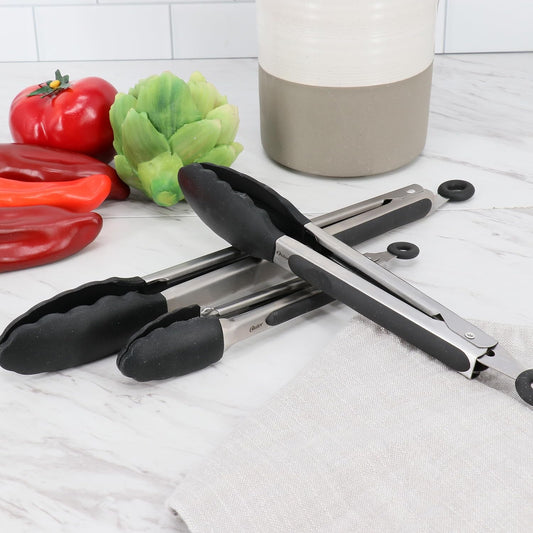 Oster Chadswyck 8” Can Opener, Stainless Steel Manual Can Opener with Soft Grip Handles, Smooth Edge Cutting, Dishwasher Safe